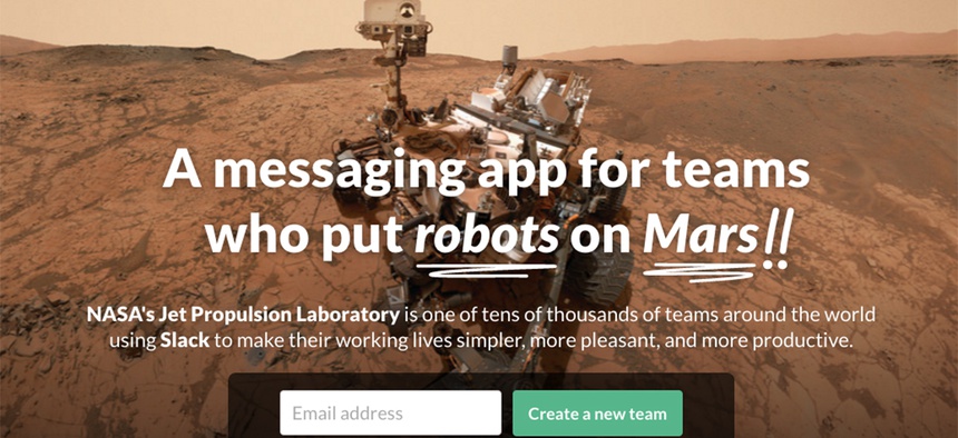 A screenshot of the Slack website.