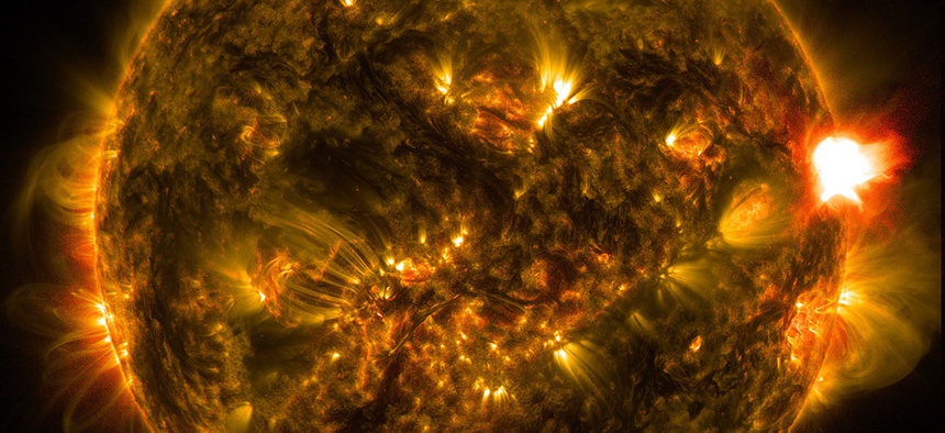 The first notable solar flare of 2015, as observed from NASA's Solar Dynamics Observatory.