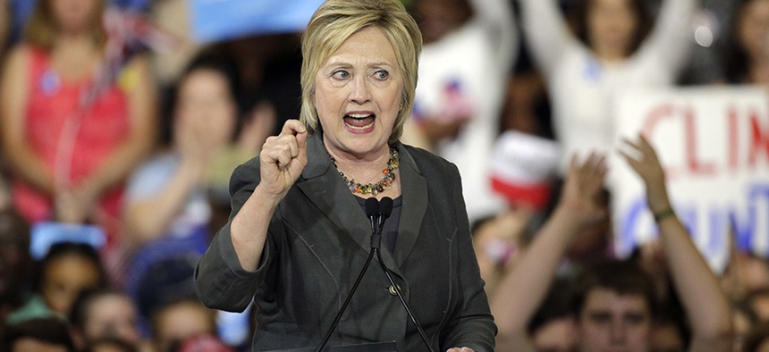 Democratic presidential candidate Hillary Clinton