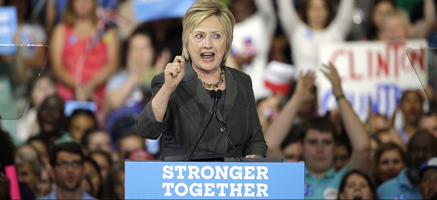 Democratic presidential candidate Hillary Clinton