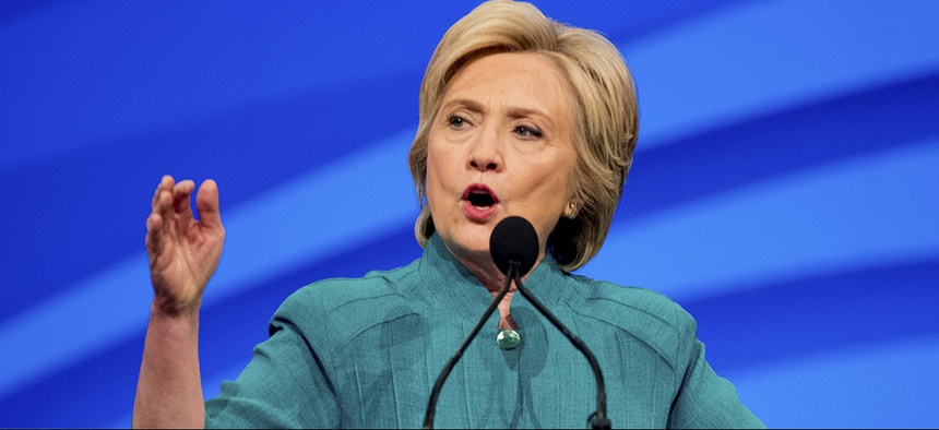 Democratic presidential candidate Hillary Clinton