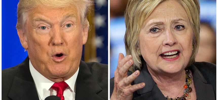 U.S. presidential candidates Donald Trump, left, and Hillary Clinton
