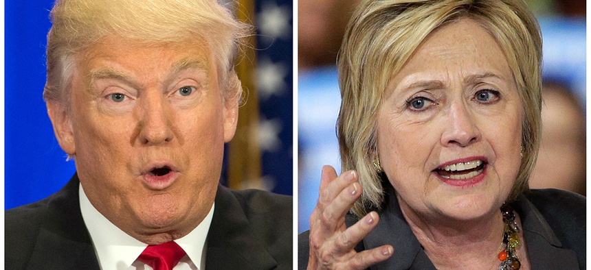 U.S. presidential candidates Donald Trump, left, and Hillary Clinton.
