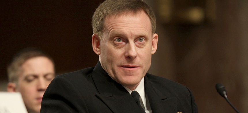 Adm. Michael Rogers testifies on Capitol Hill in Washington.