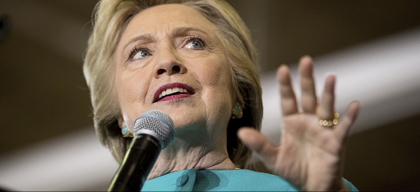 Democratic presidential candidate Hillary Clinton