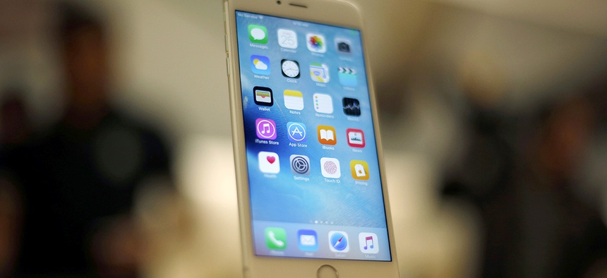 An Apple iPhone 6S is displayed at an Apple store on Chicago.