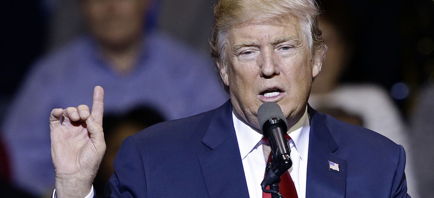 President-elect Donald Trump speaks to supporters during a rally in Fayetteville, N.C., Tuesday, Dec. 6, 2016.