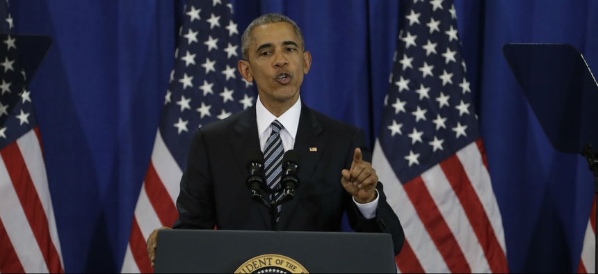 President Barack Obama during a U.S. counterterrorism strategy speech at MacDill Air Force Base Tuesday, Dec. 6, 2016.