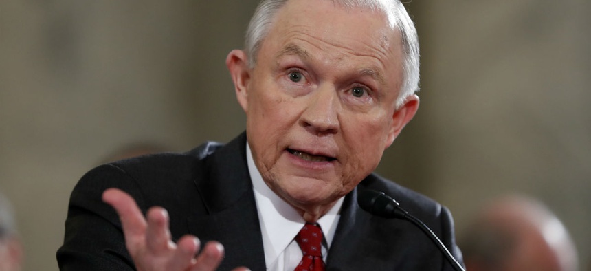 Attorney General-designate, Sen. Jeff Sessions, R-Ala., testifies on Capitol Hill in Washington.