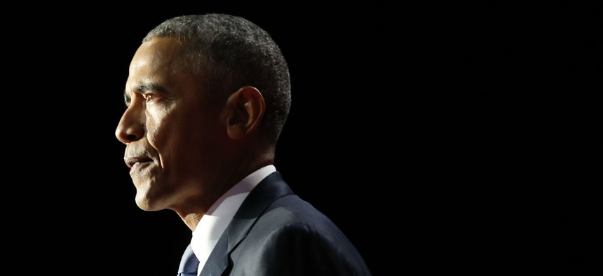 President Barack Obama speaks during his farewell address at McCormick Place in Chicago, Tuesday, Jan. 10, 2017.