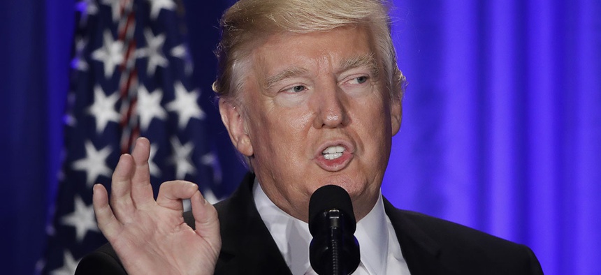 President Donald Trump speaks at the Republican congressional retreat in Philadelphia, Thursday, Jan. 26, 2017.