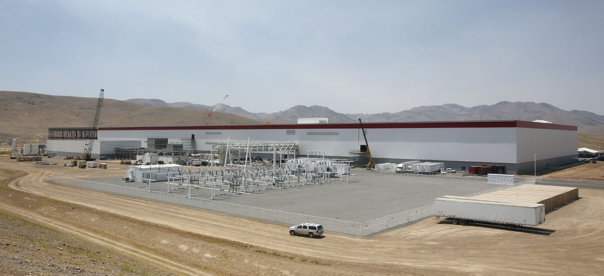 An overall view of the new Tesla Gigafactoryn in Sparks, Nev.