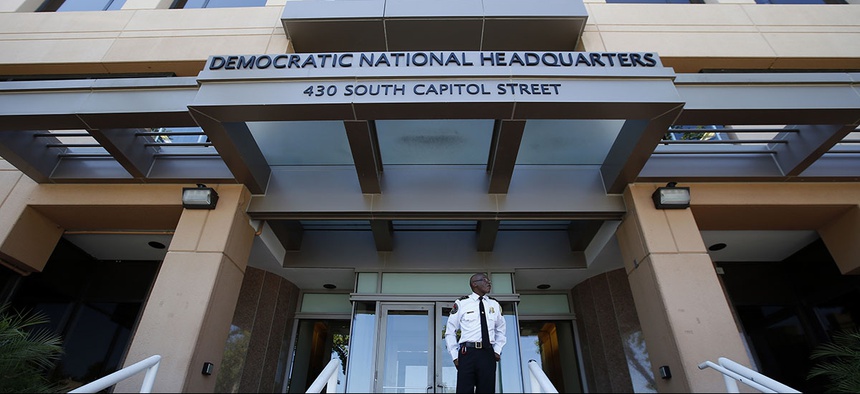 The Democratic National Committee headquarters is seen, Tuesday, June 14, 2016 in Washington.