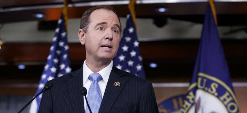 Rep. Adam Schiff, D-Calif., ranking member of the House Intelligence Committee, meets with reporters to discuss the process for investigating whether or how Russia influenced the presidential election, Monday, Feb. 27, 2017.