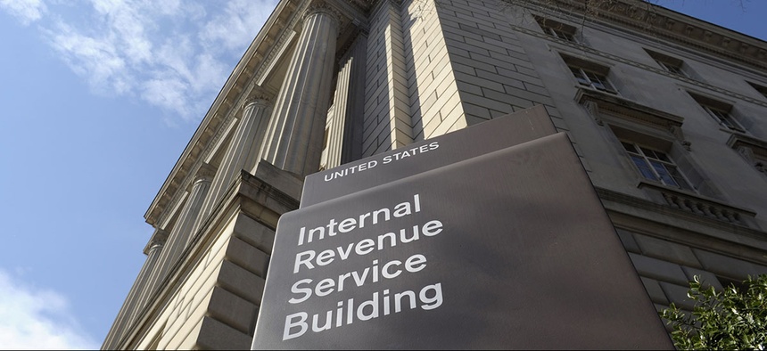 The exterior of the Internal Revenue Service building in Washington.
