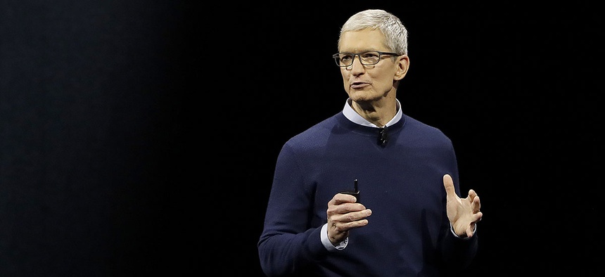 Apple CEO Tim Cook speaks during an announcement of new products at the Apple Worldwide Developers Conference in San Jose, Calif., Monday, June 5, 2017.
