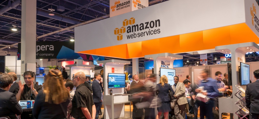 An Amazon Web Services exhibition in Las Vegas in 2015.