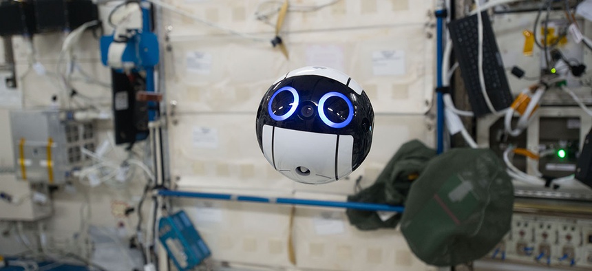 JEM Internal Ball Camera taking a video.