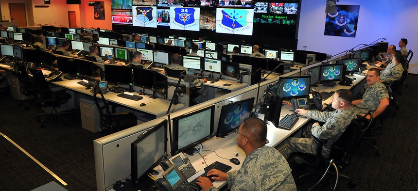 Cyber Airmen from the 24th Air Force at Joint Base San Antonio-Lackland, Texas.