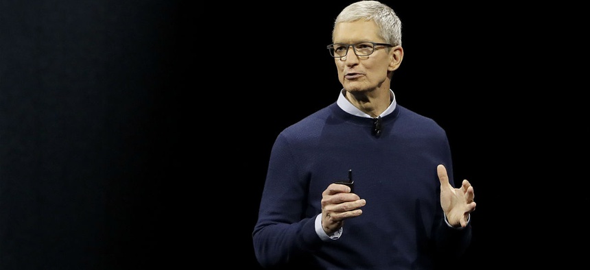 Apple CEO Tim Cook speaks during an announcement of new products at the Apple Worldwide Developers Conference in San Jose, Calif.