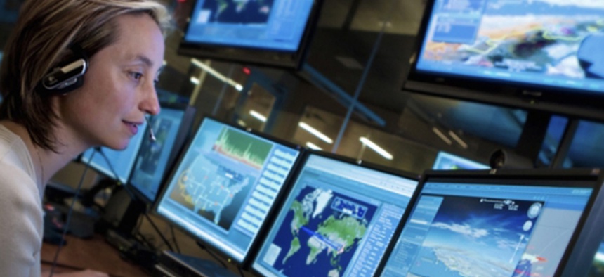 An employee at Lockheed Martin's NexGen Cyber Innovation and Technology Center.