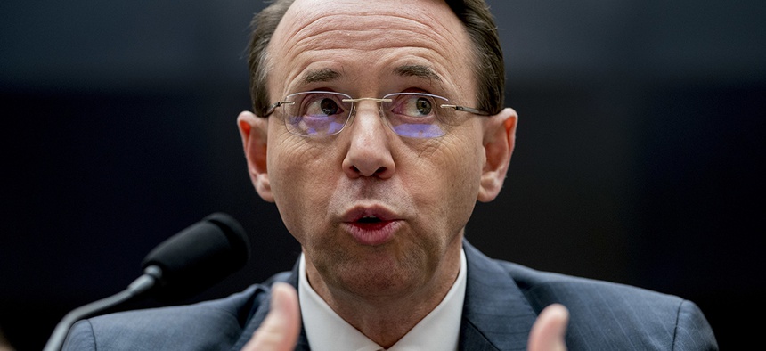 Deputy Attorney General Rod Rosenstein speaks before a House Committee on the Judiciary oversight hearing on Capitol Hill, Wednesday, Dec. 13, 2017 in Washington.