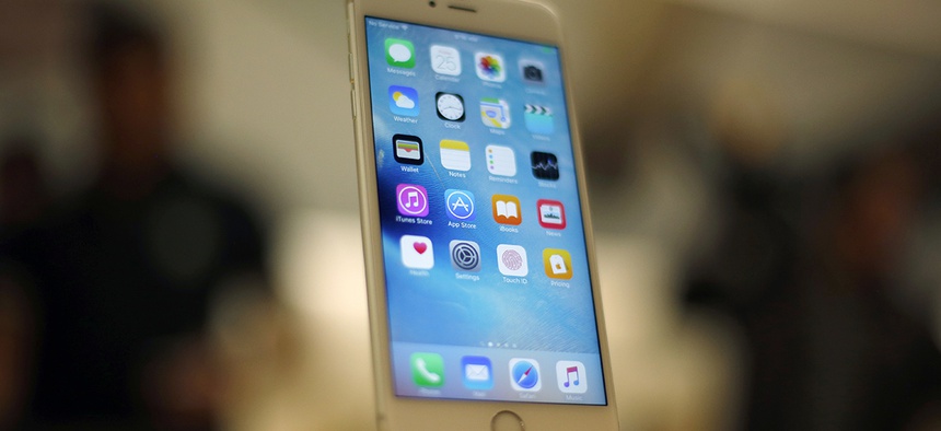 An Apple iPhone 6S is displayed at an Apple store on Chicago.