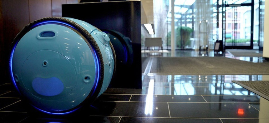 A Piaggio Fast Forward press image showing Gita in hypothetical use at a hotel (Piaggio Fast Forward)