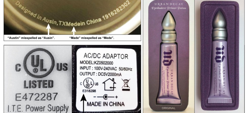 Examples of some counterfeit items purchased online and featured in a GAO report.