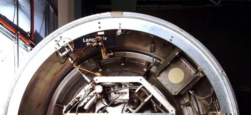 As part of the Beam Experiments Aboard Rocket project, this neutral particle beam accelerator was launched from White Sands in July 1989 to an altitude of 200 kilometers (124 miles), operated successfully in space in July, 1989.