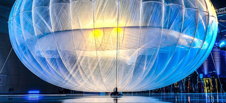 A Project Loon balloon.