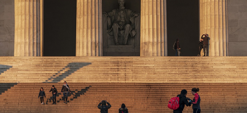 The Lincoln Memorial is seen Thursday, Dec. 27, 2018, in Washington, during a partial government shutdown.
