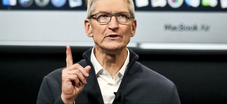 Apple CEO Tim Cook speaks during an event to announce new products Tuesday Oct. 30, 2018.