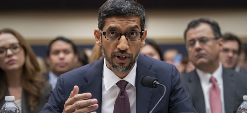 Google CEO Sundar Pichai testifying  before the House Judiciary Committee to be questioned about the internet giant's privacy security and data collection Dec. 11. 