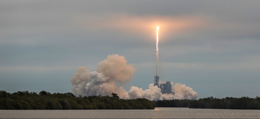 A SpaceX debuts Falcon 9 launch in 2017.