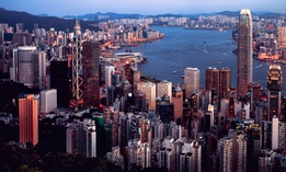 Hong Kong skyline day time at Victoria peak, Hong Kong China