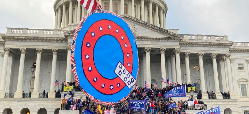 The United States Capitol Building in Washington, D.C. was breached by thousands of protesters during a "Stop The Steal" rally in support of President Donald Trump during the worldwide coronavirus pandemic.