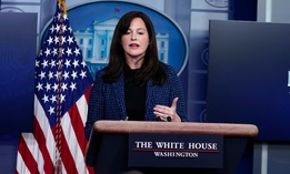 White House Deputy National Security Adviser Anne Neuberger discuss the SolarWinds hack at a press briefing Feb. 17.