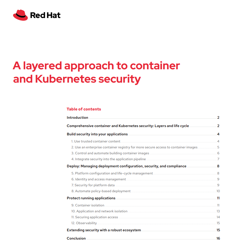 A layered approach to container and security