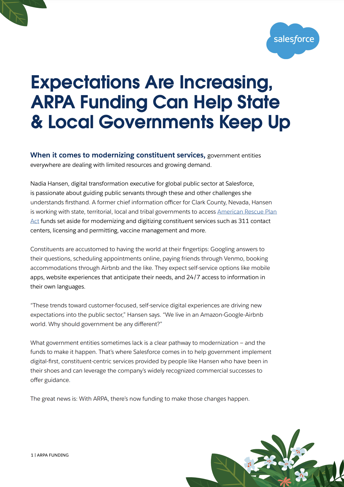 Expectations Are Increasing, ARPA Funding Can Help State & Local ...